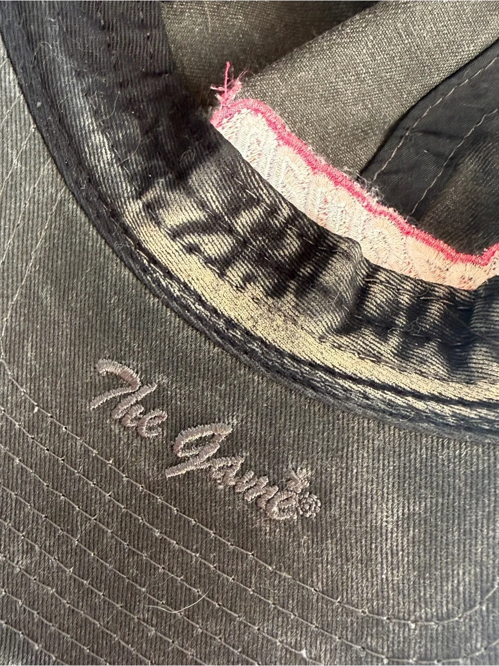 Bozeman Montana Barbie style Embroidered Baseball Cap in washed black cotton